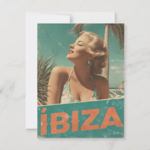 Ibiza 50-talets vintage vykort
