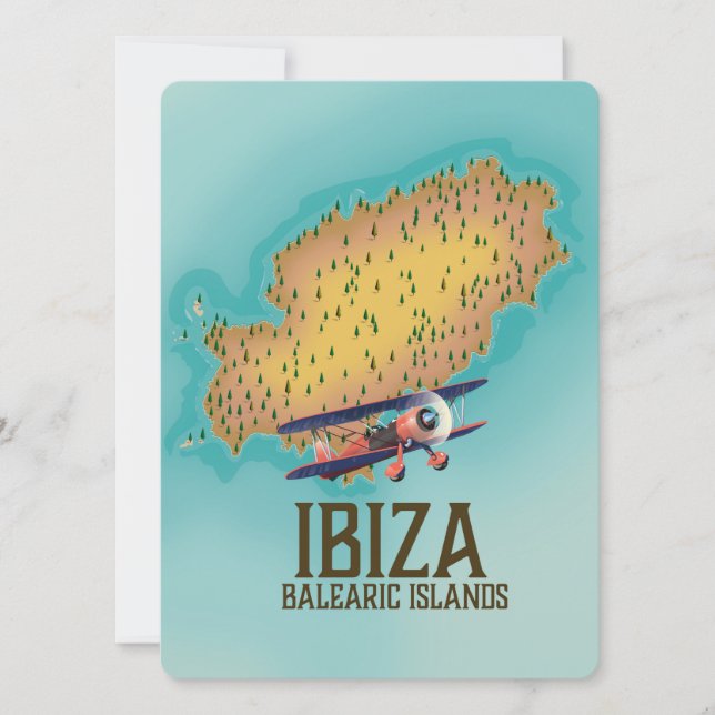 Ibiza Balearerna karta poster (Framsida)