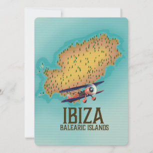 Ibiza Balearerna karta poster