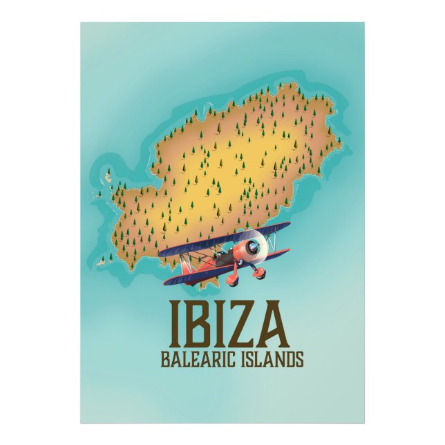 Ibiza Balearerna karta poster (Framsidan)