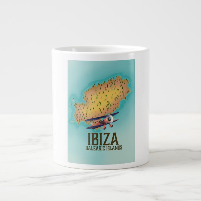 Ibiza Balearerna karta poster Jumbo Mugg (Framsidan)