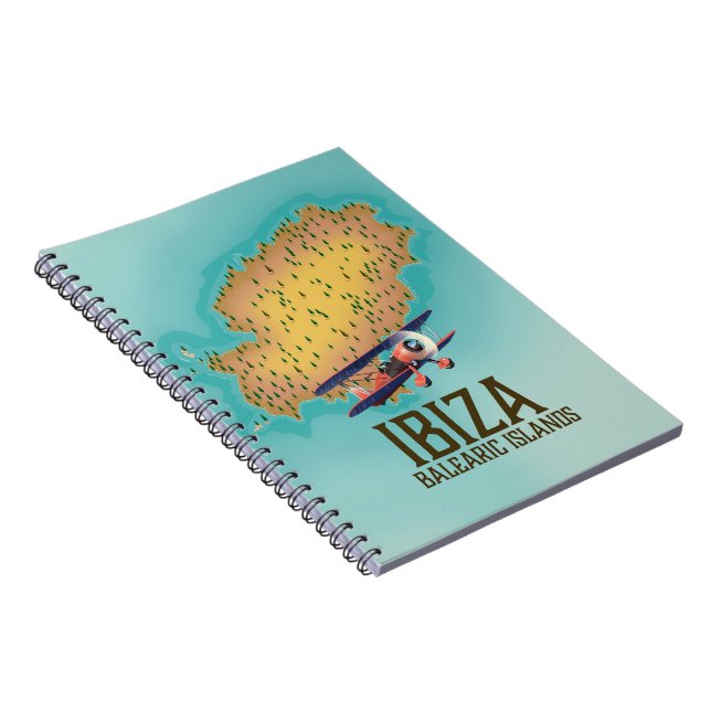 Ibiza Baleariska öarna kartaffisch Anteckningsbok (Högra Sidan)