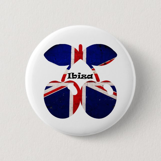 Ibiza Cherries 6 Cm Round Badge Knapp (Framsida)