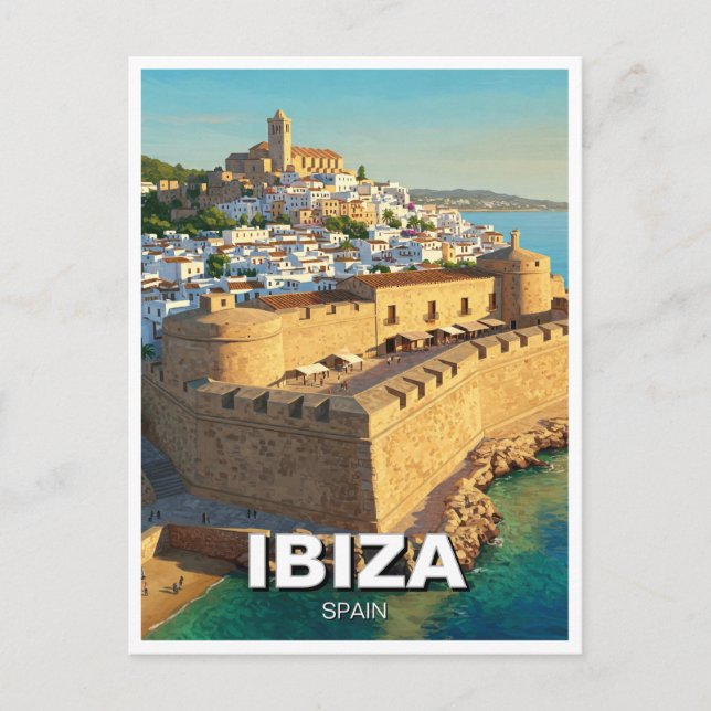 Ibiza Dalt Vila Spain Travel Vykort (Framsida)