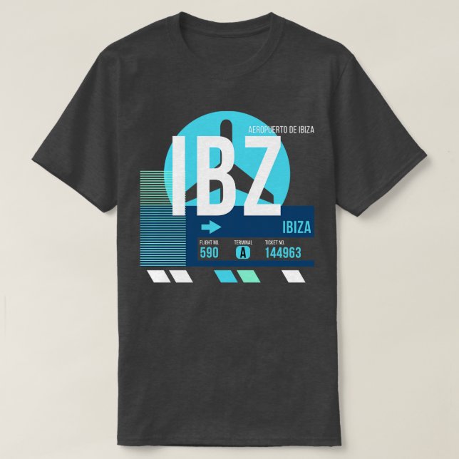 Ibiza IBZ flygplatskod Märkre A T Shirt (Design framsida)