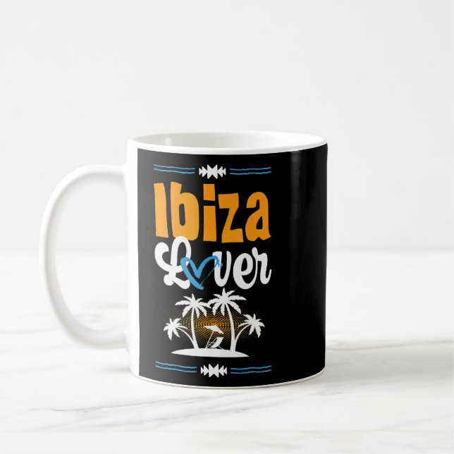 Ibiza Kärlek Vacation Heart-sommarcitat Kaffemugg (Vänster)