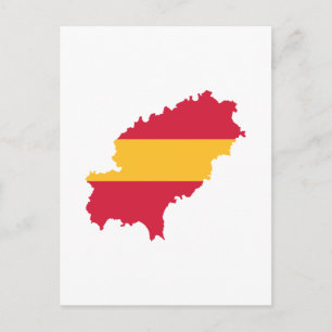 Ibiza karta flagga Spanien Vykort