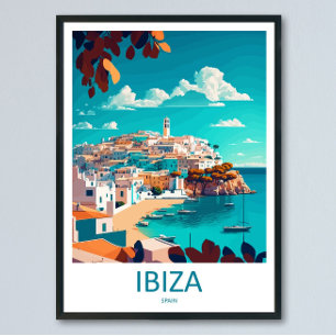 Ibiza Resa Print Väggkonst Ibiza Vägghängande Hem