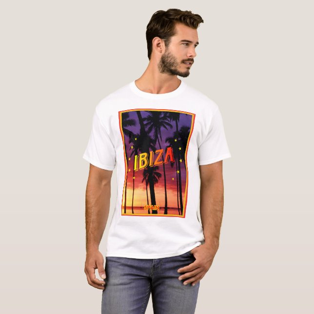 Ibiza, solnedgång t-shirt (Hel framsida)