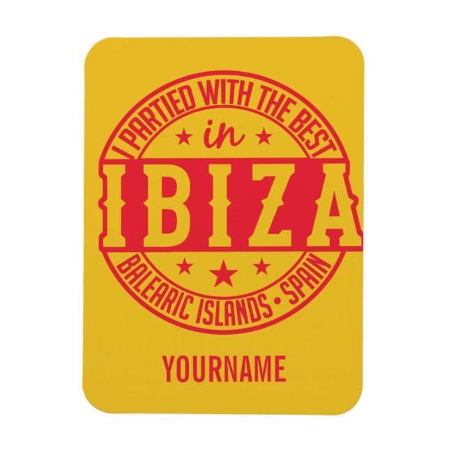 IBIZA Spain anpassningsbar monogram magnet (Vertikal)