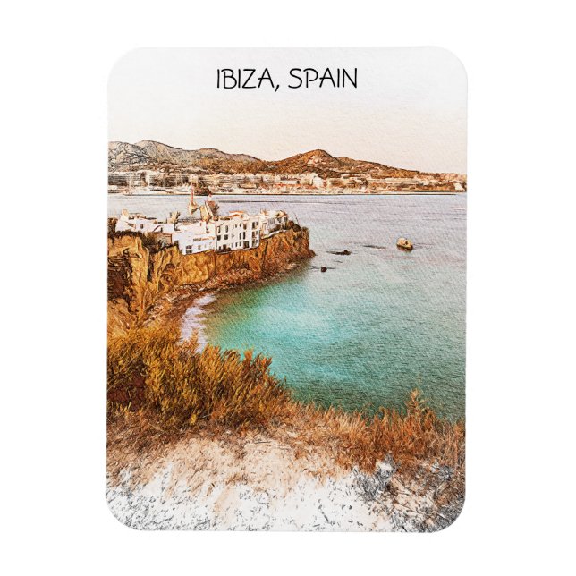 Ibiza Spain Baleares Island Scenery Magnet (Vertikal)
