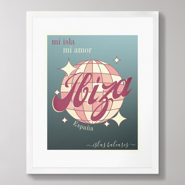 Ibiza Spain Balearic Island elegant blue Poster (Skapare uppladdad)