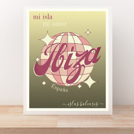 Ibiza Spain Balearic Island elegant guld Poster
