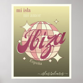 Ibiza Spain Balearic Island elegant guld Poster