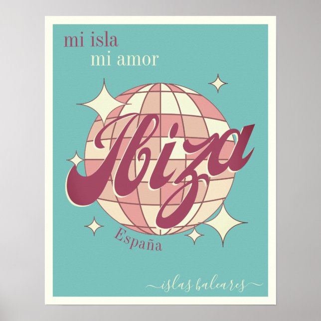 Ibiza Spain Balearic Island vintage retro Poster (Framsidan)