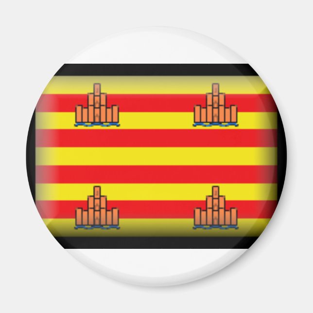 Ibiza Spain Flagga Magnet (Framsidan)