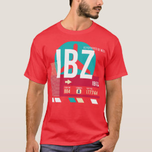 Ibiza Spain IBZ Airport Code Baggage Märkre T Shirt