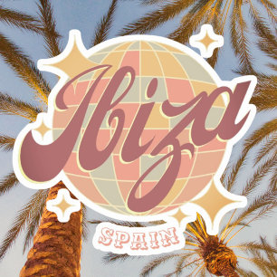 Ibiza Spain Party Disco boll Retro Vintage Klistermärken