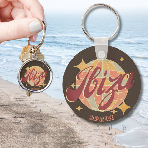 Ibiza Spain Party Disco boll Retro Vintage Nyckelring
