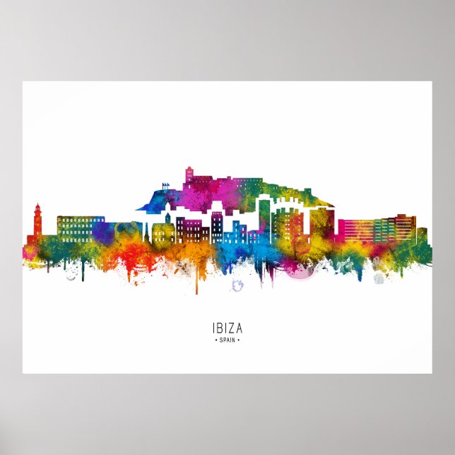 Ibiza Spain Skyline Poster (Framsidan)