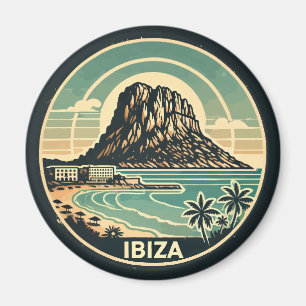 Ibiza Spain Sten, Es Vedra Travel Art Badge Magnet