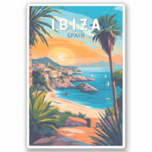 Ibiza Spain Travel Art Vintage Klistermärken