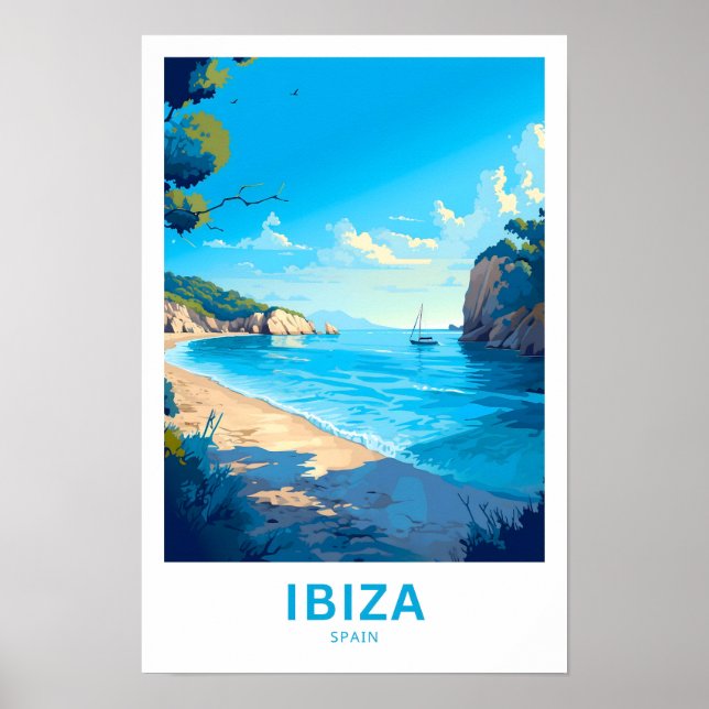 Ibiza Spain Travel Skriv ut Poster (Framsidan)