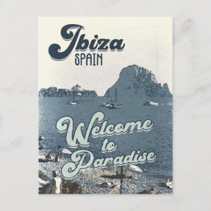 Ibiza Spain Vintage resor Poster Vykort