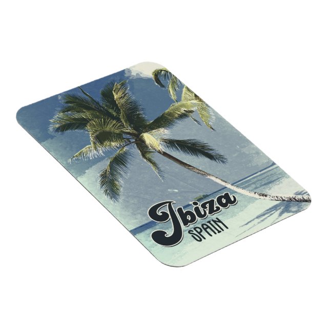 Ibiza Spain Vintage Retro Travel Postcard Art Magnet (Högersidan)