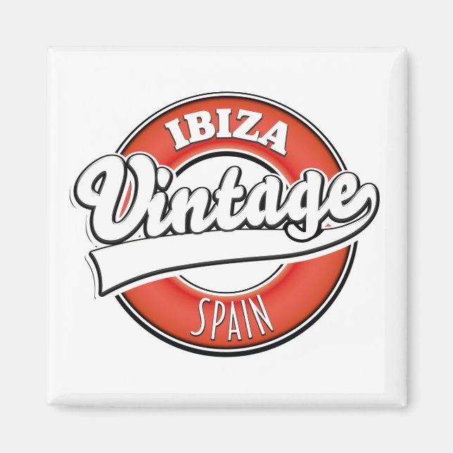 Ibiza spain vintage stil logotyp magnet (Framsidan)