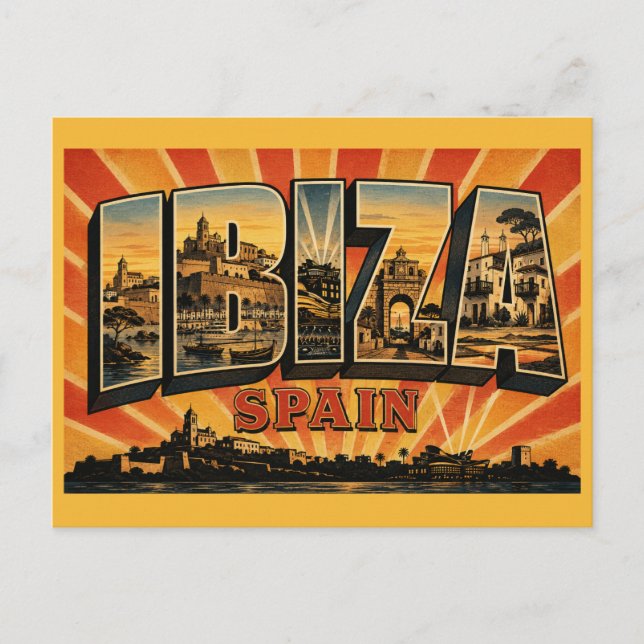 Ibiza Spanien Dalt Vila Citadellet Vykort (Framsida)