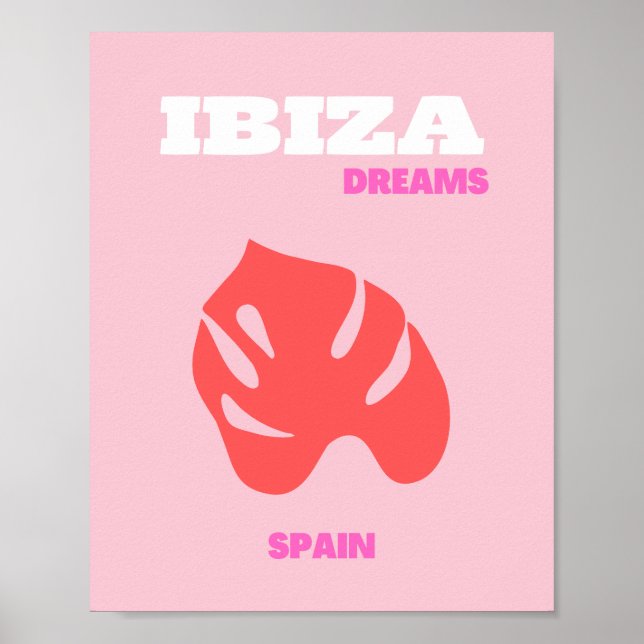 Ibiza, Spanien, Preppy, Preppy Room, Rosa Poster (Framsidan)