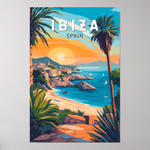 Ibiza Spanien Resa Konst Vintage Poster