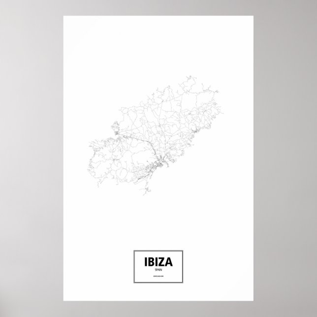 Ibiza, Spanien (svart på vit) Poster (Framsidan)