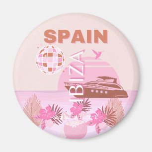 Ibiza, Spanien, Travel Art, Preppy Art, Pastel Magnet