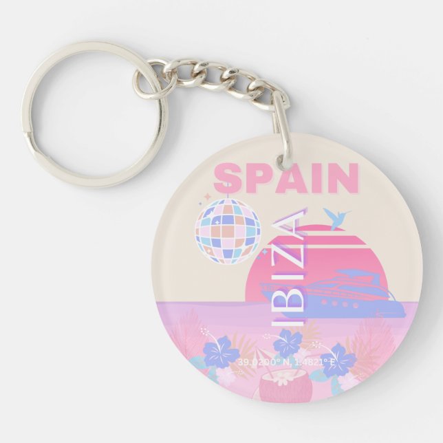 Ibiza, Spanien, Travel Art, Preppy Art, Rosa (Framsidan)