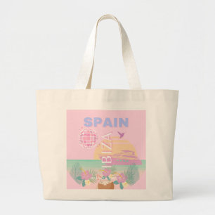 Ibiza, Spanien, Travel Art, Preppy Art, Rosa Jumbo Tygkasse