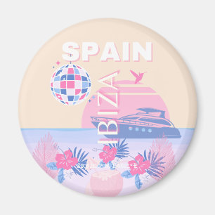 Ibiza, Spanien, Travel Art, Preppy Art, Rosa, Past Magnet