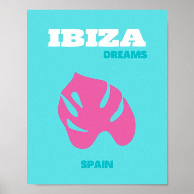 Ibiza, Spanien, Travel Art, Preppy Room Poster (Framsidan)