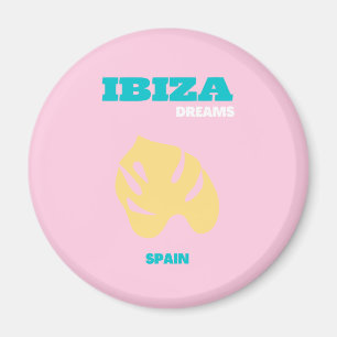 Ibiza, Spanien Travel Art, Preppy, Rosa Magnet