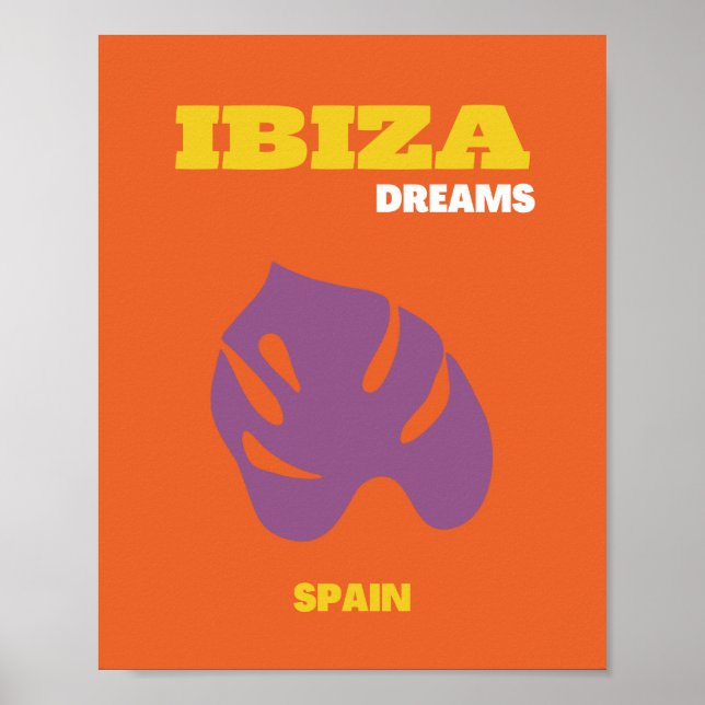 Ibiza, Spanien, Travel Art, Retro Art, Orange Poster (Framsidan)