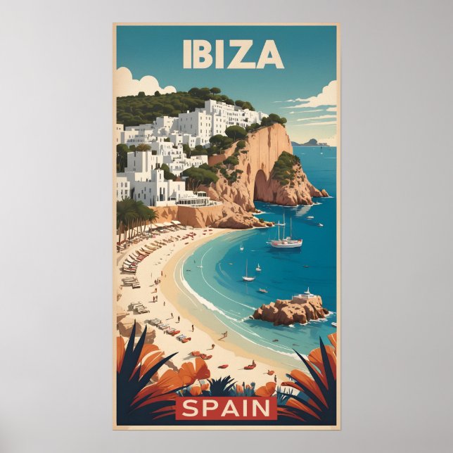 Ibiza, Spanien Travel Poster (Framsidan)