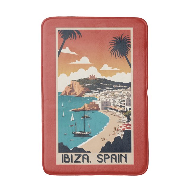 Ibiza, Spanien Travel Poster Badrumsmatta (Framsidan (Vertikal))