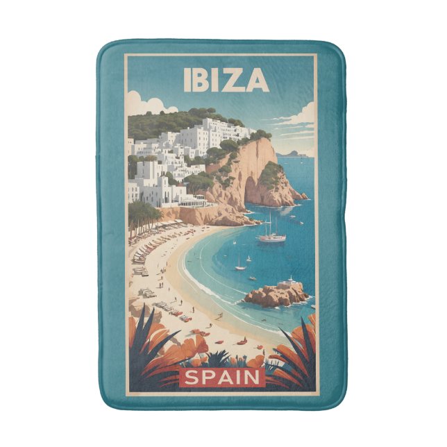 Ibiza, Spanien Travel Poster Badrumsmatta (Framsidan (Vertikal))