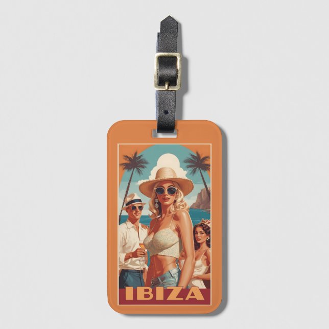 Ibiza, Spanien Travel Poster Bagagebricka (Framsida vertikal)