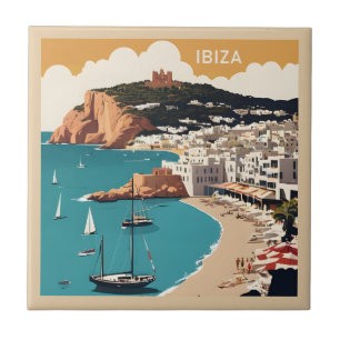 Ibiza, Spanien Travel Poster Kakelplatta