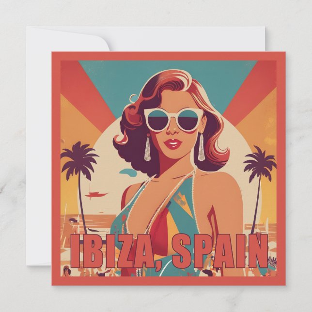 Ibiza, Spanien Travel Poster Kort (Framsida)