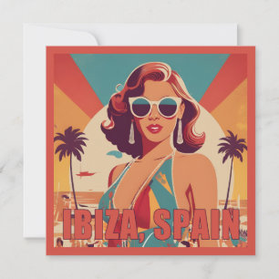 Ibiza, Spanien Travel Poster Kort