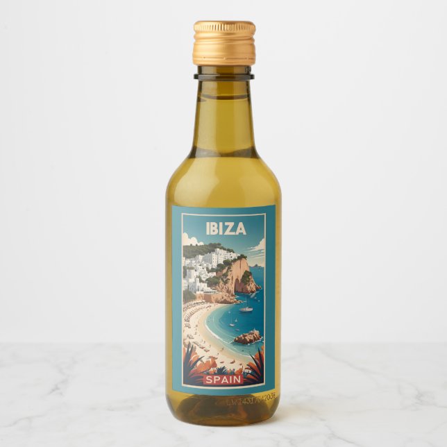 Ibiza, Spanien Travel Poster Vinetikett (Framsida)