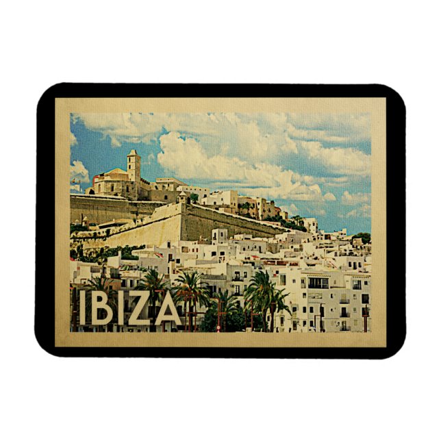 Ibiza Spanien vintage resor Magnet (Horisontell)